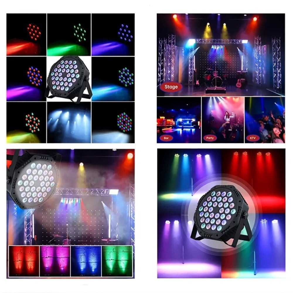 Foco de 1 Escenario, Luz Par Estilo USB, 36 Bolas de Luz, Luz Par LED RGB para Fiestas, Luz de Escenario LED, Luz Par Activada por Sonido que Cambia de Color, Luz Par para DJ, Eventos, Bodas, Fiestas de Baile, Actuaciones de Boda