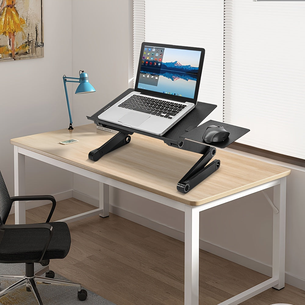 Mesas para portátil | Escritorio de cama de aleación de aluminio, mesa plegable para computadora portátil, estante de pie ajustable, rejilla de