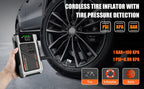 SWAREY 12000Mah Arrancador de Coche con Batería Externa y Compresor de Aire de 150PSI, 6000A Impulsores de Batería de Coche 12V con Inflador de Neumáticos, con Pantalla LCD, Batería Externa Arrancadora (7.5L Gas/6L Diésel), Luz LED