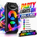 Sistema de megafonía portátil con altavoz Bluetooth, máquina de karaoke para fiestas de jardín y festivales de verano, subwoofer TWS de doble graves, sistema de sonido de megafonía sin varillas de alta resistencia para acampada y vacaciones al aire libre
