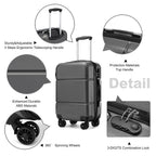 1 pieza de maleta de cabina de 20 pulgadas (55 cm) de ABS prémium con candado de combinación seguro para viajes sin esfuerzo, regreso a clases, regalo de vacaciones