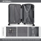 Maleta de embarque de carcasa rígida ABS 55x35x20cm, carrito de viaje, equipaje de mano de cabina, 33L, regalo de Black Friday, Día de Acción de Gracias, Navidad