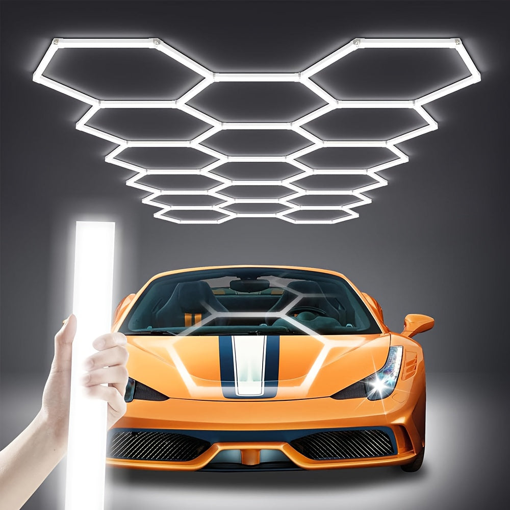 Luz LED hexagonal para techo | Garaje taller gimnasio y exposición