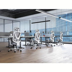 Silla de oficina | Silla de escritorio ergonómica de malla con estructura de respaldo en V, ruedas giratorias de 360 grados, cojín de asiento y