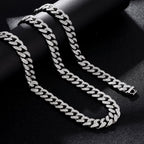 Juego de Joyería de Plata 925 con Cadena Cubana Incrustada con Zirconia 5A, Cadena Gruesa de Moda Hip-hop Casual, Ambiente de Lujo Generoso, Decoración para Fiestas y Banquetes, Hipoalergénico, El Mejor Regalo para Él, Empaque en Caja de Regalo Exquisita