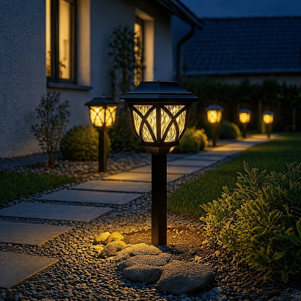Juego de 6 luces solares de camino Setonr para exterior, luces LED de estaca para jardín para césped, patio, paisajismo, patio, camino y decoración de maceteros