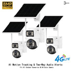 XIAOVV 1 pza/3 pzas Cámara de seguridad solar inteligente PTZ de doble lente y doble vista para exteriores. Cuenta con monitoreo de /inclinación de 360°, panel solar incluido, detección de movimiento con visión nocturna en color y audio bidireccional. Ide