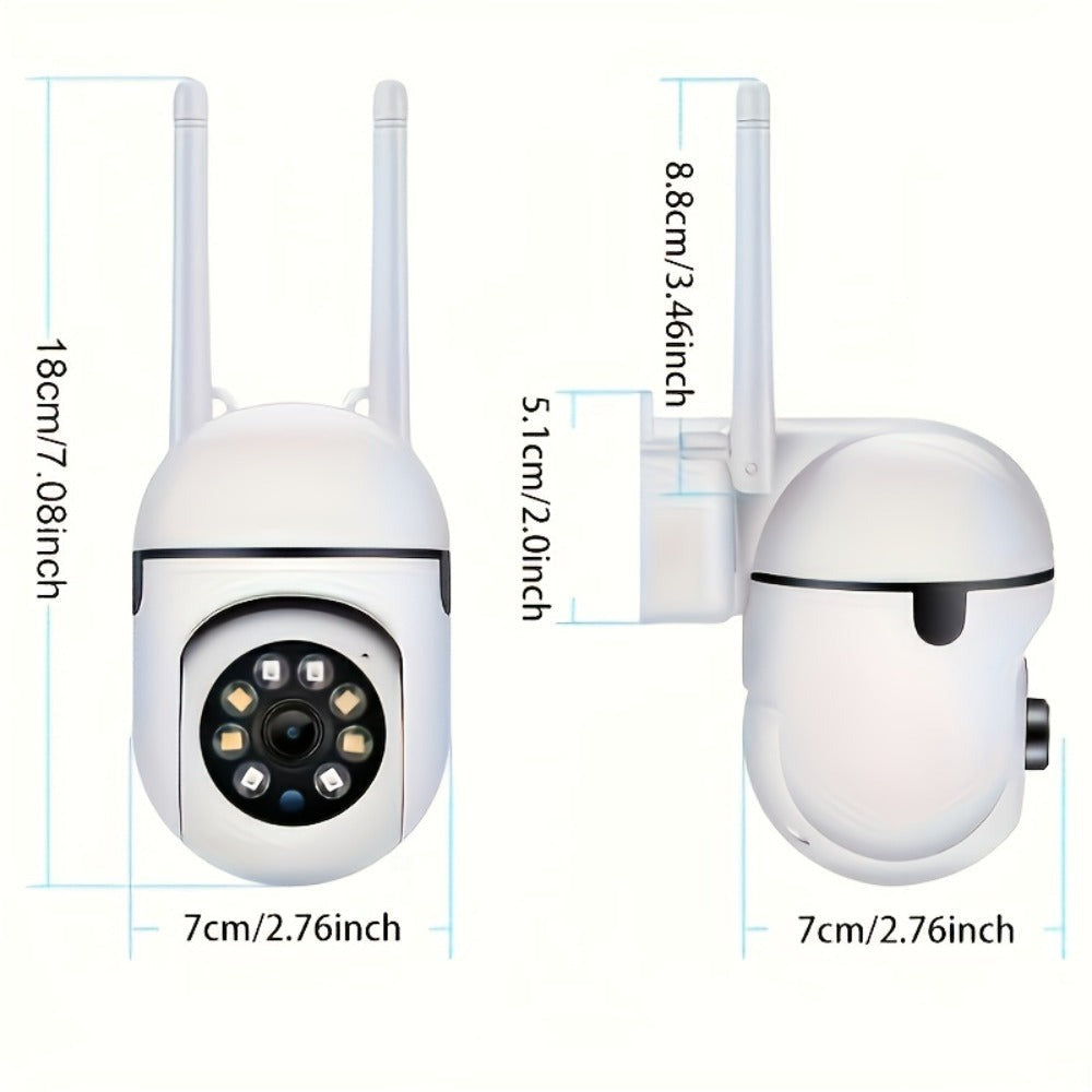 4 cámaras de seguridad para exteriores 1080P FHD: Rotación PTZ de 355°, visión nocturna a todo color, audio bidireccional y funciones adicionales perfectas para la vigilancia del hogar/negocios pequeños (propietarios)