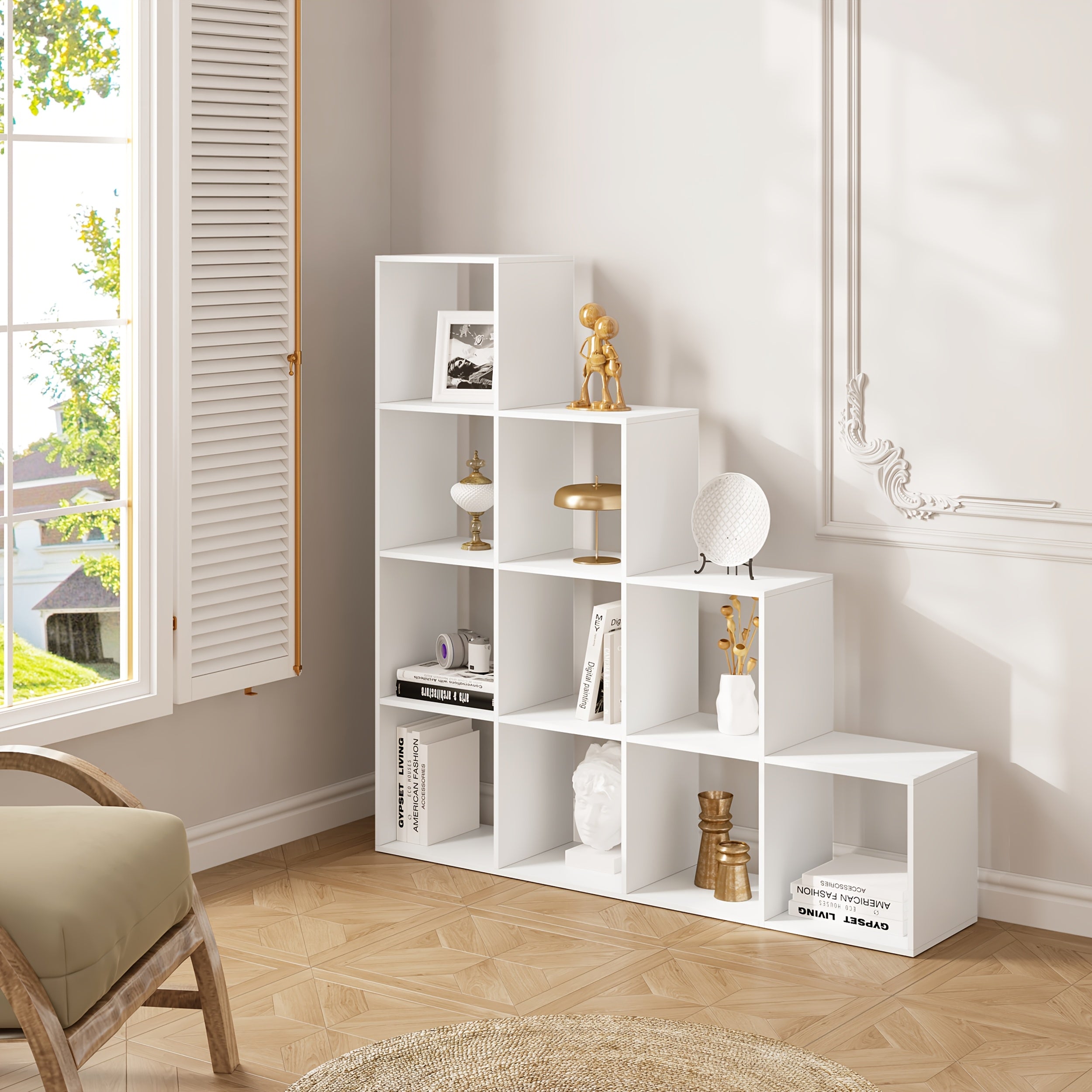 Estantería vertical 136 cm de madera | Libros decoración y almacenamiento en casa