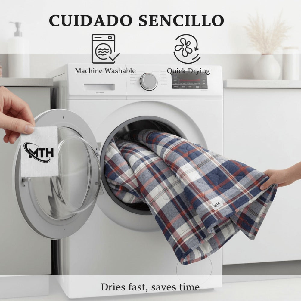 Colcha Bouti Microfibra Reversible Estampada – Colcha Verano y Entretiempo Ligera y Transpirable, Acolchado Pinsónico para Todas las Estaciones, Sin Fundas de Almohada