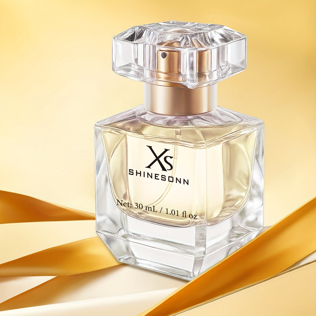 SHINESONN Perfume de Mujer Diamante Dorado - Aroma de Lujo Elegante, 1.01 fl oz Eau de Parfum, Sin Alcohol, Sin Formaldehído, Fragancia Floral, Regalo Perfecto para las Fiestas, Artículo de Regalo para las Fiestas|Botella de Perfume Elegante|Estética Lujo