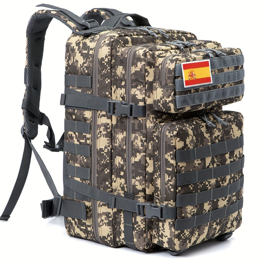 45L Mochila Táctica para Senderismo al Aire Libre para Mujeres/Hombres, Mochila Deportiva de Ciclismo y Fitness con Sistema MOLLE, Bolsa de Viaje para Escalada y Trekking, Estilo Poliéster 3 Días, Mochila Táctica para Deporte y Emergencias