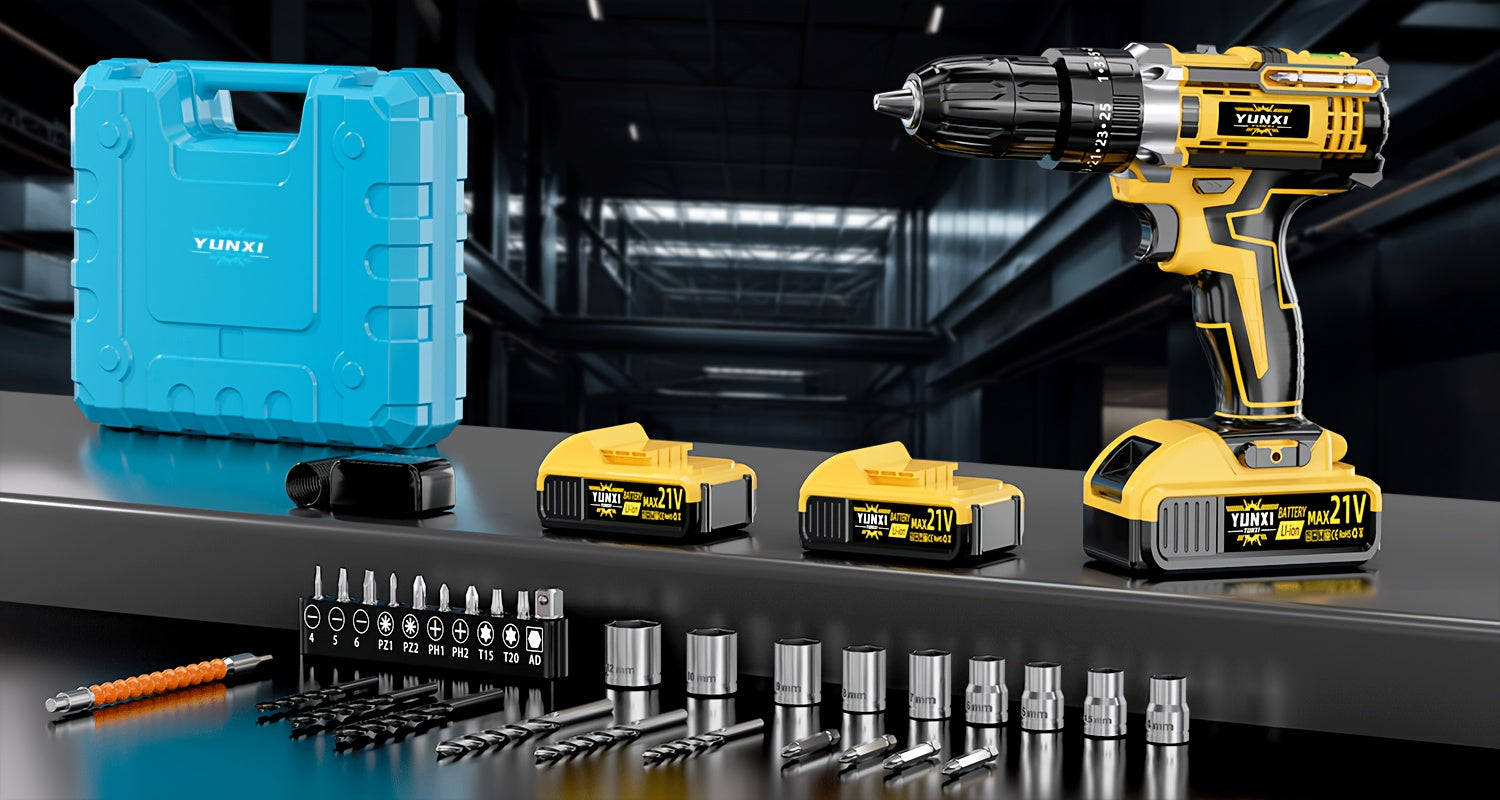 Taladro | Nueva Taladro Eléctrico Inalámbrico. Taladro Brushless Doméstico con Batería de Litio (Opcional). Destornillador Eléctrico Recargable.
