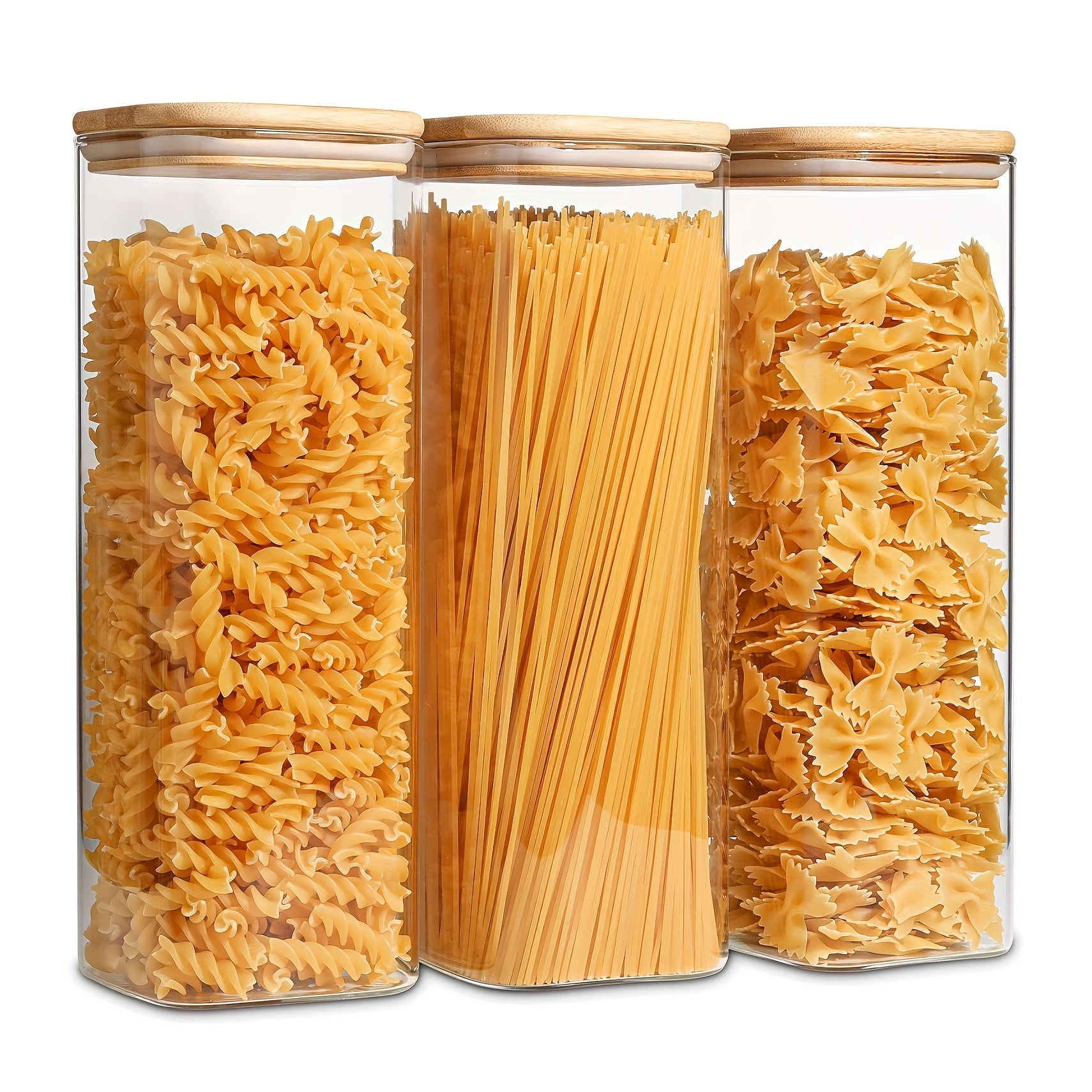 Almacén local, juego de 3/6 tarros de cristal para almacenar alimentos, recipientes de cristal transparente con tapa, botes para almacenar alimentos, tarros para especias, botes para té floreciente, café y azúcar, tarros herméticos de cocina de 24oz/51oz/