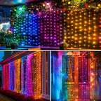 Guirnalda de luces solares de 330 LED 3*3 - 8 modos, control remoto, energía solar, uso durante todo el año, 0 facturas de electricidad, duradera - Perfecta para jardín exterior, patio, gazebo, fiesta, festival, boda, decoración navideña