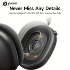 Auriculares Bluetooth | Auriculares híbridos con cancelación activa de ruido Picun con múltiples modos, auriculares inalámbricos supraaurales