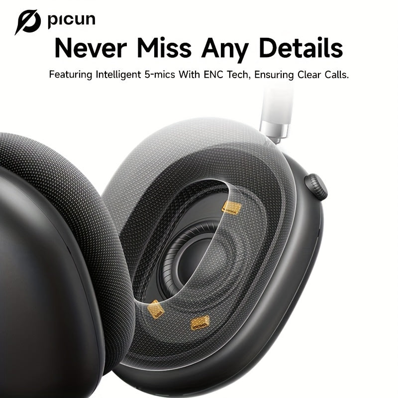 Auriculares Bluetooth | Auriculares híbridos con cancelación activa de ruido Picun con múltiples modos, auriculares inalámbricos supraaurales