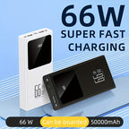 Batería externa | Batería Externa Portátil de 50000mAh, Carga Rápida Bidireccional, Batería de Respaldo de Energía de Emergencia para Exteriores