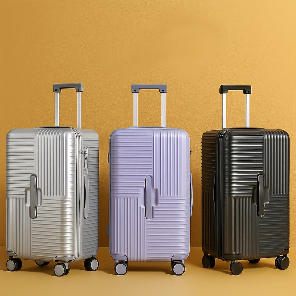 Maleta de mano de 20 pulgadas con forma de cubo, equipaje rígido ligero de gran capacidad con ruedas giratorias y cremalleras de doble protección, trolley de viaje multiusos para negocios y vacaciones