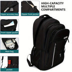 1 pieza de mochila de negocios Vanaheimr para estudiantes universitarios - Compartimento ligero para portátil, correas de hombro ajustables, forro de poliéster duradero, negro, perfecta para la escuela, el trabajo o el viaje, regalo ideal de cumpleaños, m