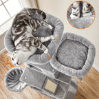 Torre rascadora para gatos 206 cm | Juego descanso y cuidado de las uñas