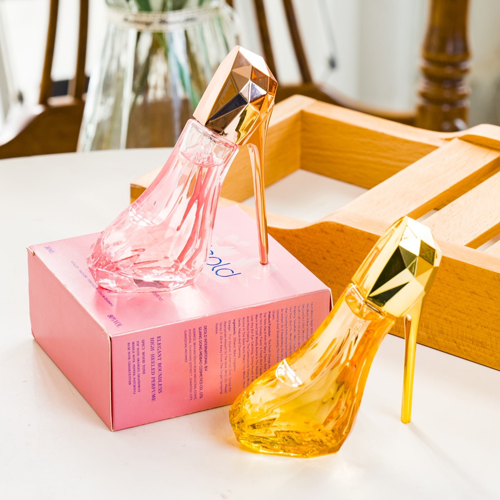 Set de 2 Perfumes para Zapatos de Tacón Alto Rosas y Amarillas, Aumenta tu Confianza, Fragancia Ideal para Uso Diario y Viajes, 30ML Cada Uno