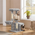 Costoffs Árbol de Gato con Plataforma de Altura de 87 Cm Árbol de Escalada con Cueva Cesta Postes de Sisal
