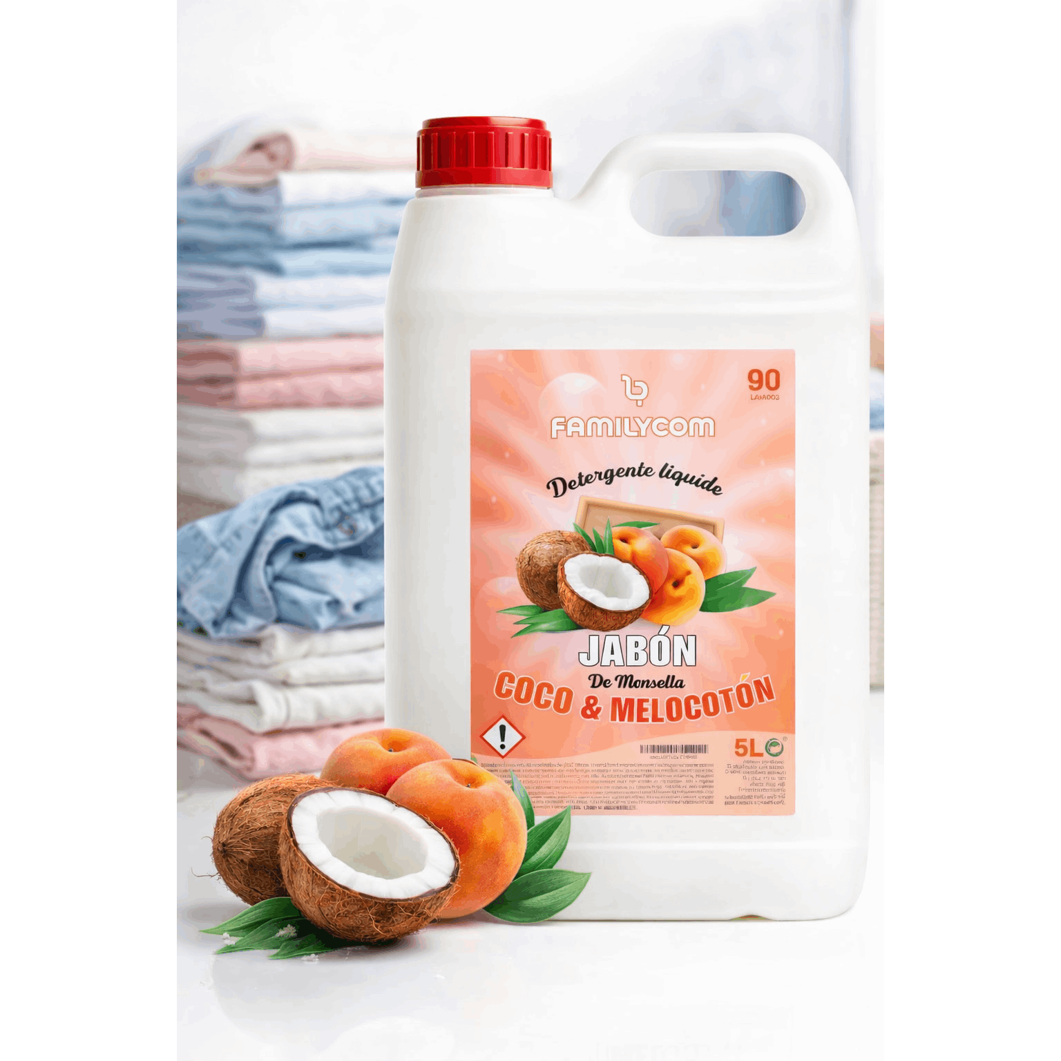 Detergente Liquido para Lavadora Profesional Marsella Tradicional 5L, Detergente para Ropa Blanca y de Color con Fórmula Concentrada, 90 lavados, Jabón Natural para una Ropa Limpia y Cuidada