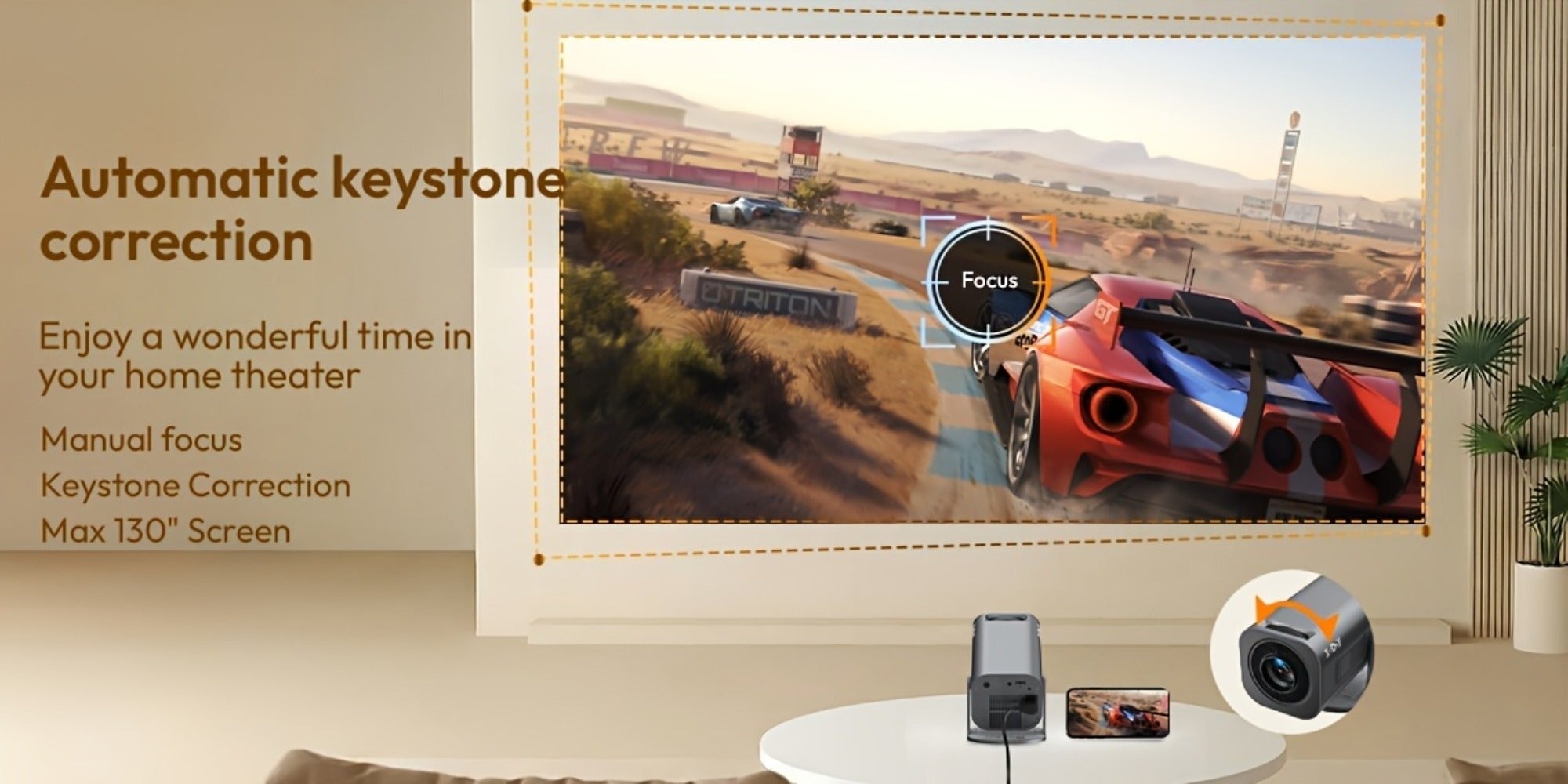 LUXVYN 2026 Proyector Portátil, con Android 11, Dual Wifi6, Brillo de 340ANSI, Local 1280X720P HD, Soporte 4K, Bajo Ruido, Ángulo de Proyección Flexible de 180°, Mini Proyector de Cine en Casa