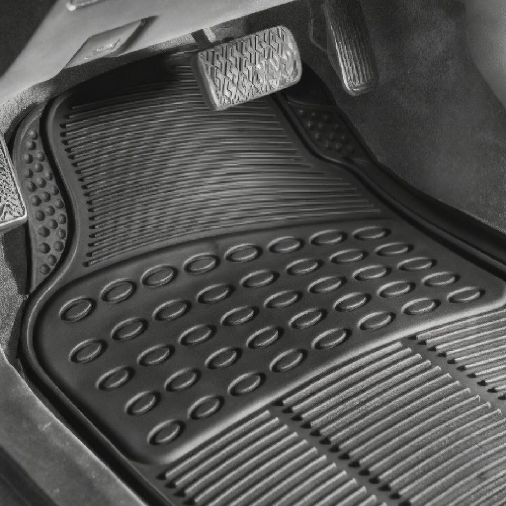 Alfombrillas Antideslizantes para Coche Alfombrillas Delanteras Set de 4 Alfombrillas Universales para Coche, Material PVC Duradero, Diseño Antideslizante y de Alta Gravedad, Instalación Fácil y Protección Completa para el Interior del Vehículo, Fácil de