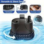 Bomba de agua sumergible de 211 GPH, bomba para fuente de agua de 15 W, bomba para acuario, bomba de agua de 800 L/H con cable de alimentación de 213.36 cm para fuente de jardín, mesa de agua, cascada, pecera, estanque, hidroponía, sin batería