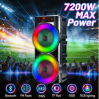 Altavoz Bluetooth de 8200W de suelo a techo, sistema de sonido estéreo sin varillas de doble altavoz, subwoofer portátil con iluminación ambiental RGB, excelente calidad de sonido, imprescindible para fiestas de Pascua/Día de la Madre, perfecto para reuni