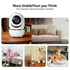 Cámara de seguridad inteligente para interiores, cámara IP inalámbrica con visión nocturna, seguimiento automático y detección de movimiento, WiFi de doble banda, aplicación móvil compatible, conector USB para monitor, vigilancia adecuada para smartphones
