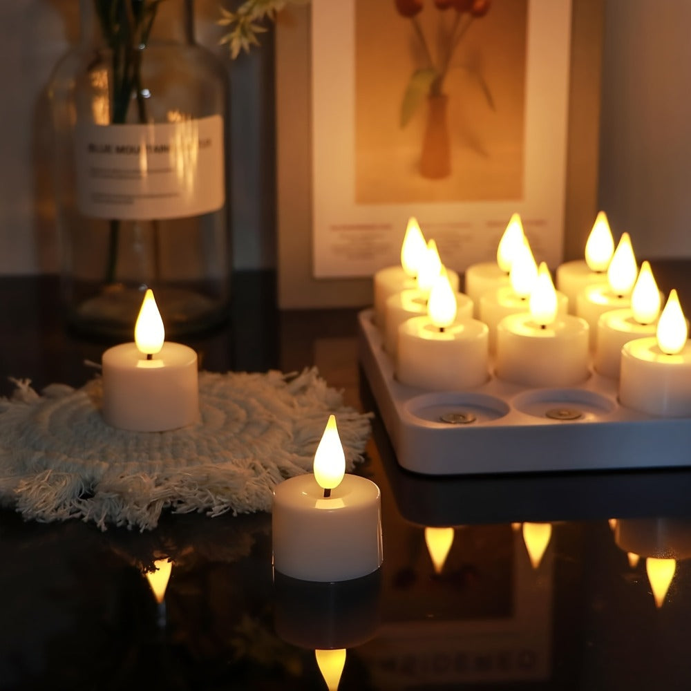 Velas de té LED sin llama con mando a distancia | Bodas, fiestas y decoración del hogar