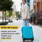 Maleta De Cabina Exclusiva Para Vuelos Europeos, Ideal Para Vacaciones De Verano Y Viajes A La Playa. Dimensiones Precisas De 55×40×20 Cm, Diseño Rígido Resistente Con 4 Ruedas Giratorias 360°, Tirador Telescópico Suave Y Cerradura De Seguridad. Ligera Y