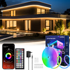 Tira de luz LED neón de 5M/10M/15M/20M/30M, 24V, control remoto/aplicación, tira de luz RGB flexible, IP67, ideal para dormitorio, habitación y decoración exterior