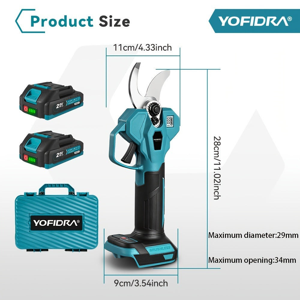 Tijeras de podar eléctricas inalámbricas con motor sin escobillas, máquina de podar eléctrica inalámbrica adecuada para podar, jardinería, árboles frutales y viñedos