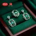 Juego de 2 piezas, conjunto de joyería S925 para mujer, anillo y pendientes de espiga, circonita sintética creada en laboratorio, anillo abierto ajustable, joyería perfecta para mujer, adecuado para banquetes de boda, citas, regalos de aniversario, caja d