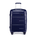 Juego de 3 maletas de carcasa rígida color azul marino, maleta de viaje con 4 ruedas, candado TSA y cremalleras YKK, maleta con ruedas de polipropileno, azul oscuro, maleta ligera de polipropileno de 4 ruedas con carcasa rígida y candado TSA, regalo de re