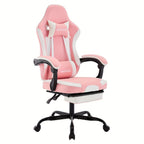 Silla Gaming, Silla para Ordenador, Silla Gaming Ergonómica con Pedales para Pies, Silla de Oficina, Silla Ergonómica para Ordenador con Soporte Lumbar, Silla Gaming de Altura Ajustable, Disponible en Negro