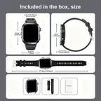 GWENLAND 2025 Smartwatch Estilo Deportivo - Pantalla de 2.2.54cm, Llamada Inalámbrica, Modos Multi-Deporte, Notificación de Mensajes, Foto Remota, Control de Música, Cuerpo de Aleación, Recargable por USB, Regalo Ideal para Entusiastas de la Aventura al A