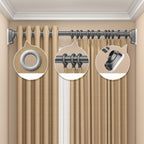Barra de cortina de ducha ajustable de acero inoxidable, barra de tensión para cortinas, para ventana, armario, cocina