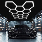 Luz LED para garaje | Paquete de 14 luces hexagonales tipo panal con marco, estilo moderno 680W 72420LM LED para lámpara de techo de garaje con
