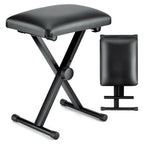 Juego de 1 taburete de hierro para piano electrónico, plegable, de altura ajustable, en forma de X, para una persona, silla para guitarra, taburete plegable de altura ajustable en forma de X para piano