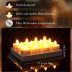 Velas de té LED sin llama con mando a distancia | Bodas, fiestas y decoración del hogar