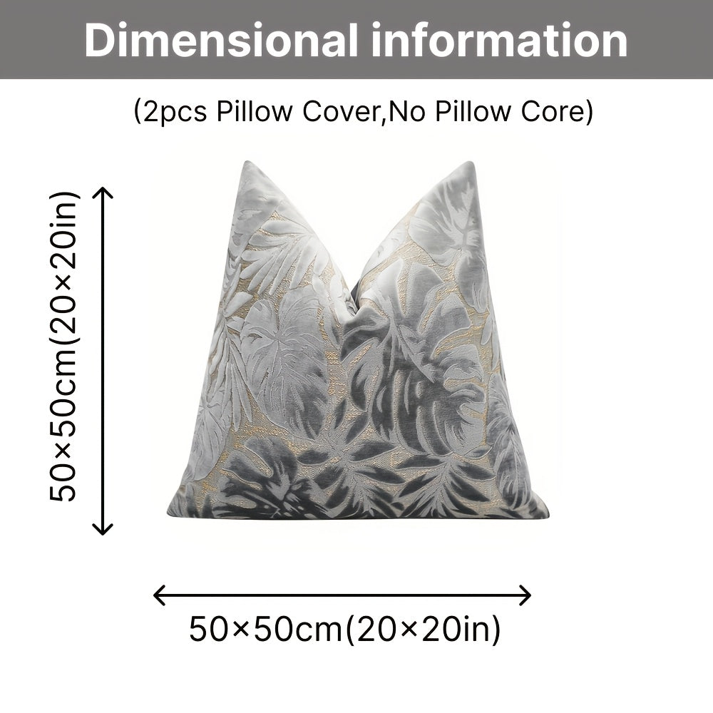 Juego de 2 fundas de almohada de terciopelo grueso, funda de cojín decorativa para sofá con plantas tropicales, funda de almohada suave y cómoda, varios colores disponibles, 45.72x45.72cm, 50.8x50.8cm, apta para sala de estar, sofá, dormitorio (sin rellen