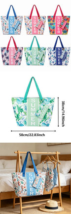 Bolso Tote de Playa con estampado veraniego, amplio y espacioso, bolso de gran capacidad para mujer, ideal para playa, piscina, viajes y uso diario