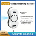 Puruikai 10 Nuevo Producto Navideño Almacenamiento Local Robot de Limpieza de Ventanas Inteligente, Disponible en Blanco y Negro, Robot de Limpieza de Ventanas con Spray Automático y Control Remoto, Potente Succión con Seguridad Anticaída, Ahorra Tiempo y