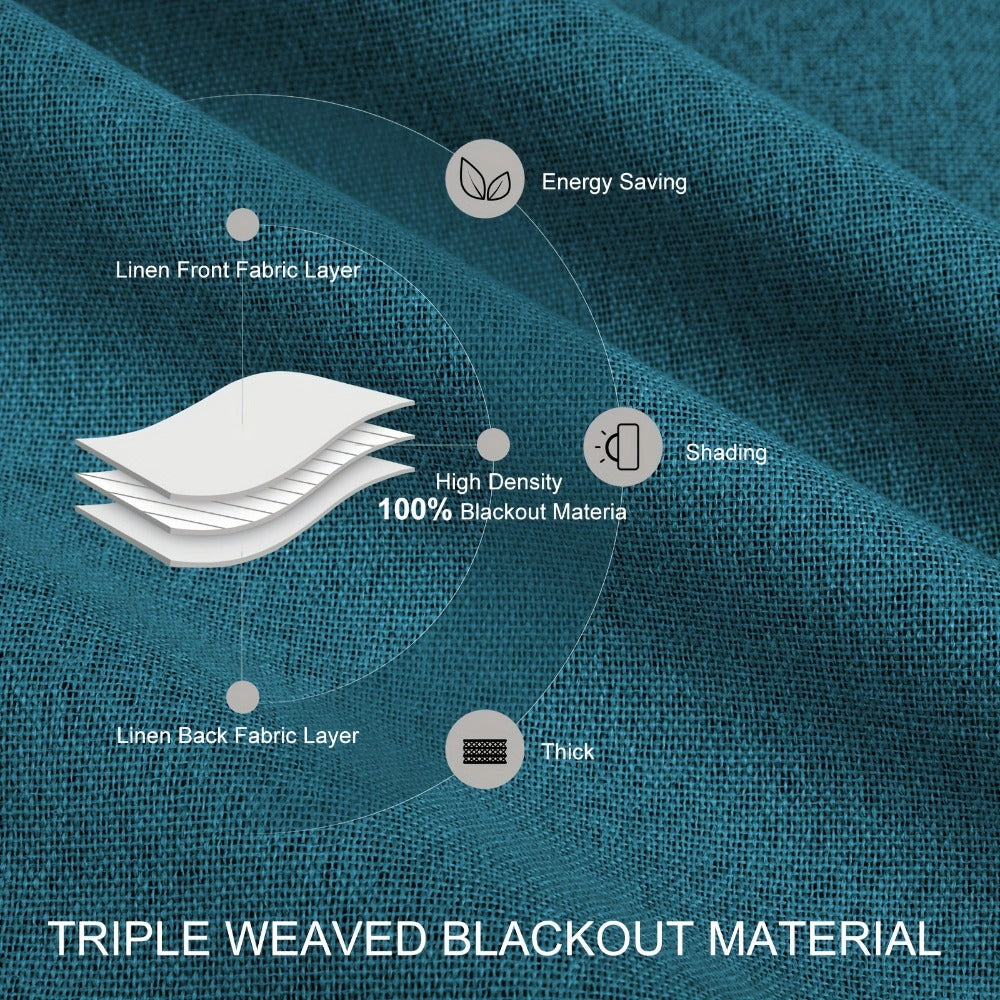 Ystyle Cortinas 100% Blackout para Interior, Cortinas con Efecto Lino Térmico, 2 piezas, 117 X 137 Cm, Cortinas Térmicas Aislantes Frío y Cálido, Cortinas Modernas para Sala de Estar Dormitorio con Anillos, Gris