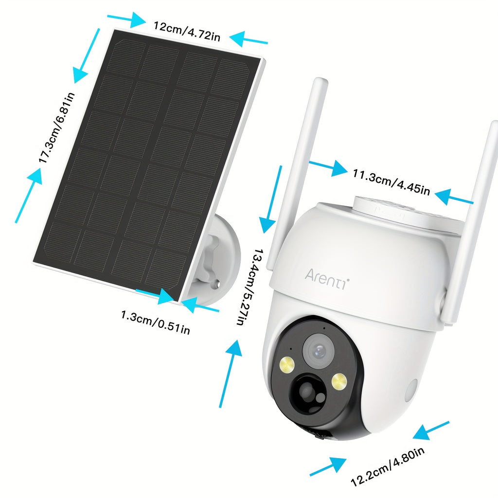 Cámara de seguridad | Laxihub Cámara de Seguridad Inalámbrica con Panel Solar, Cámara Exterior FHD con Visión Nocturna a Color, 3MP 1296P de Alta